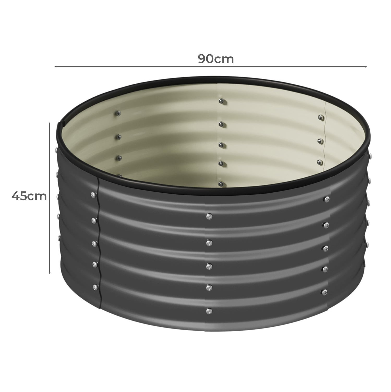 Dante Round Galvanised Steel Garden Bed