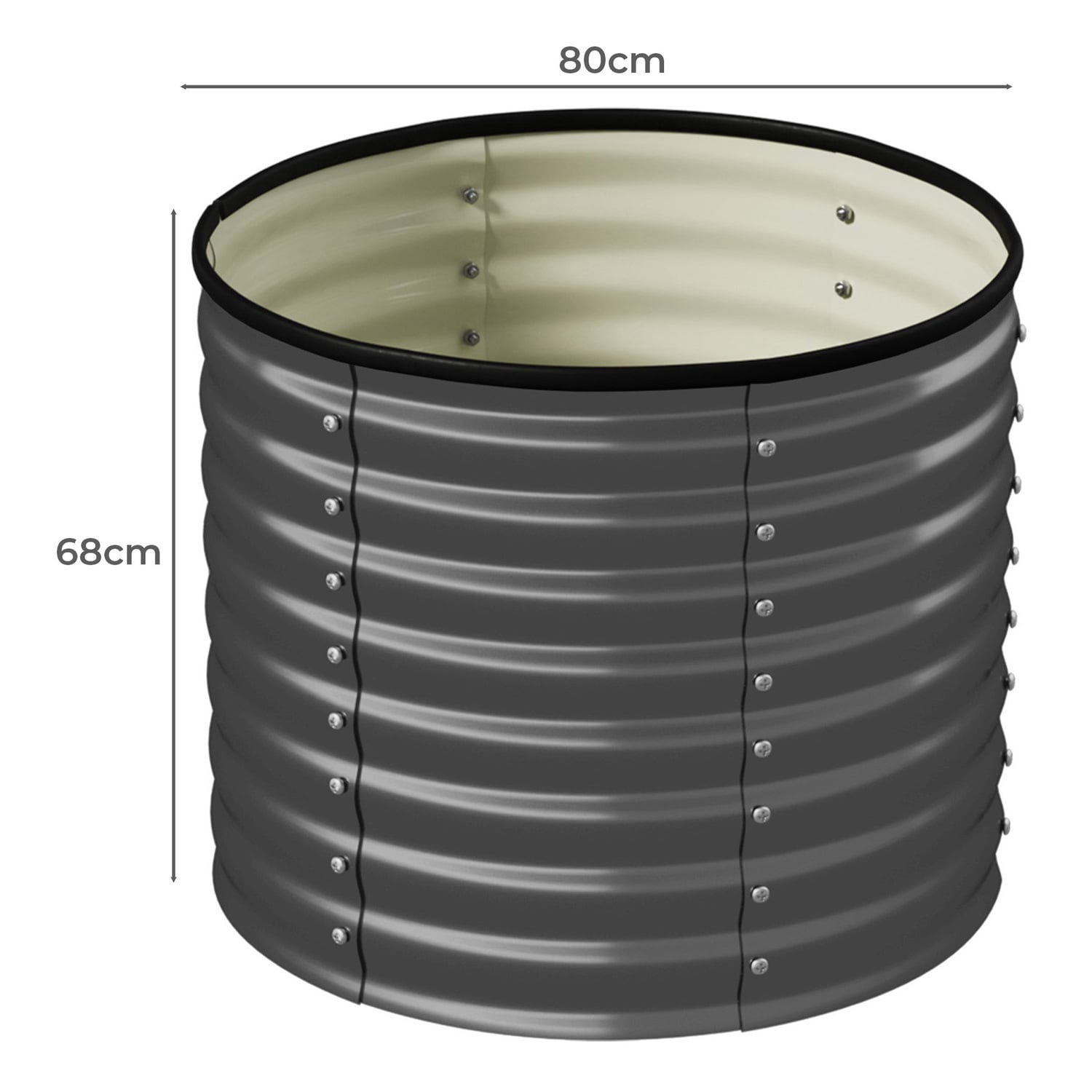 Dante Round Galvanised Steel Garden Bed