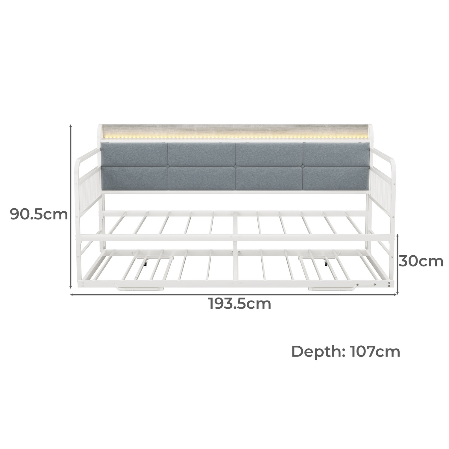 Corentin 3 Seater Single Daybed with Trundle