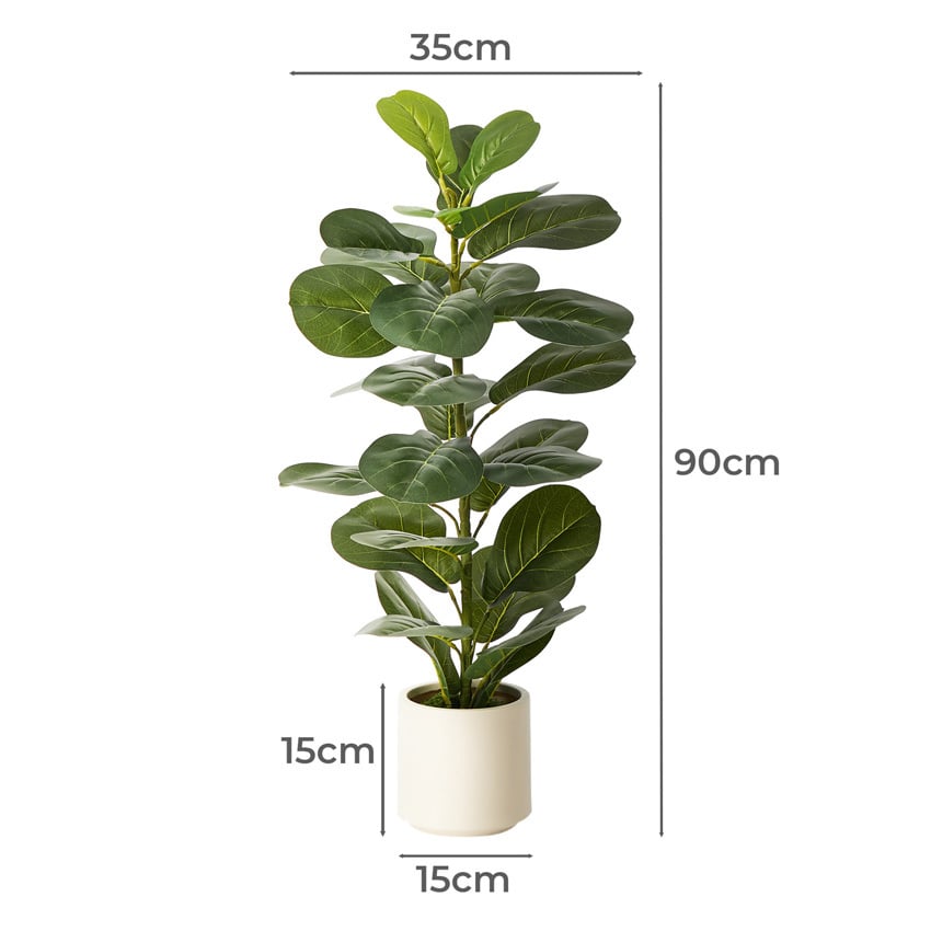 90cm Potted Faux Fiddle Leaf Fig Trees