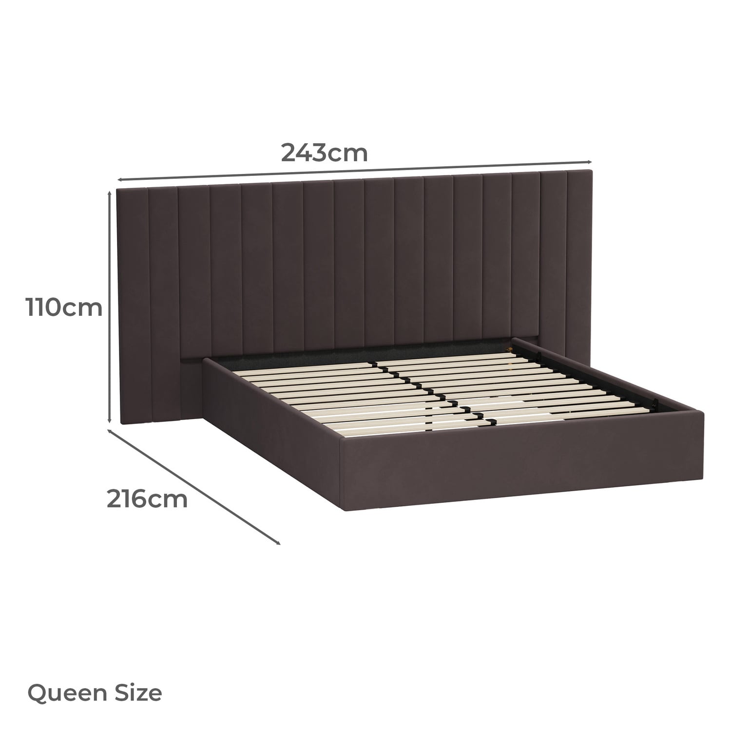 Henri Velvet Gas Lift Storage Bed Frame