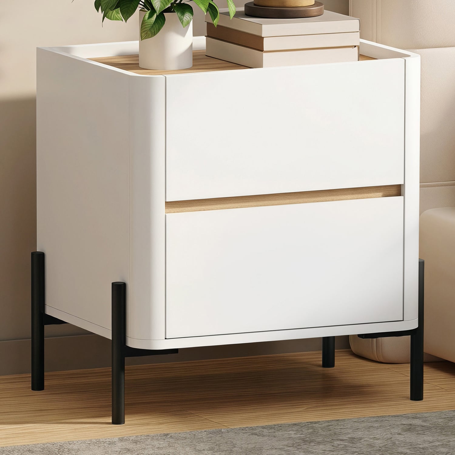 Capucine 2 Drawer Bedside Table