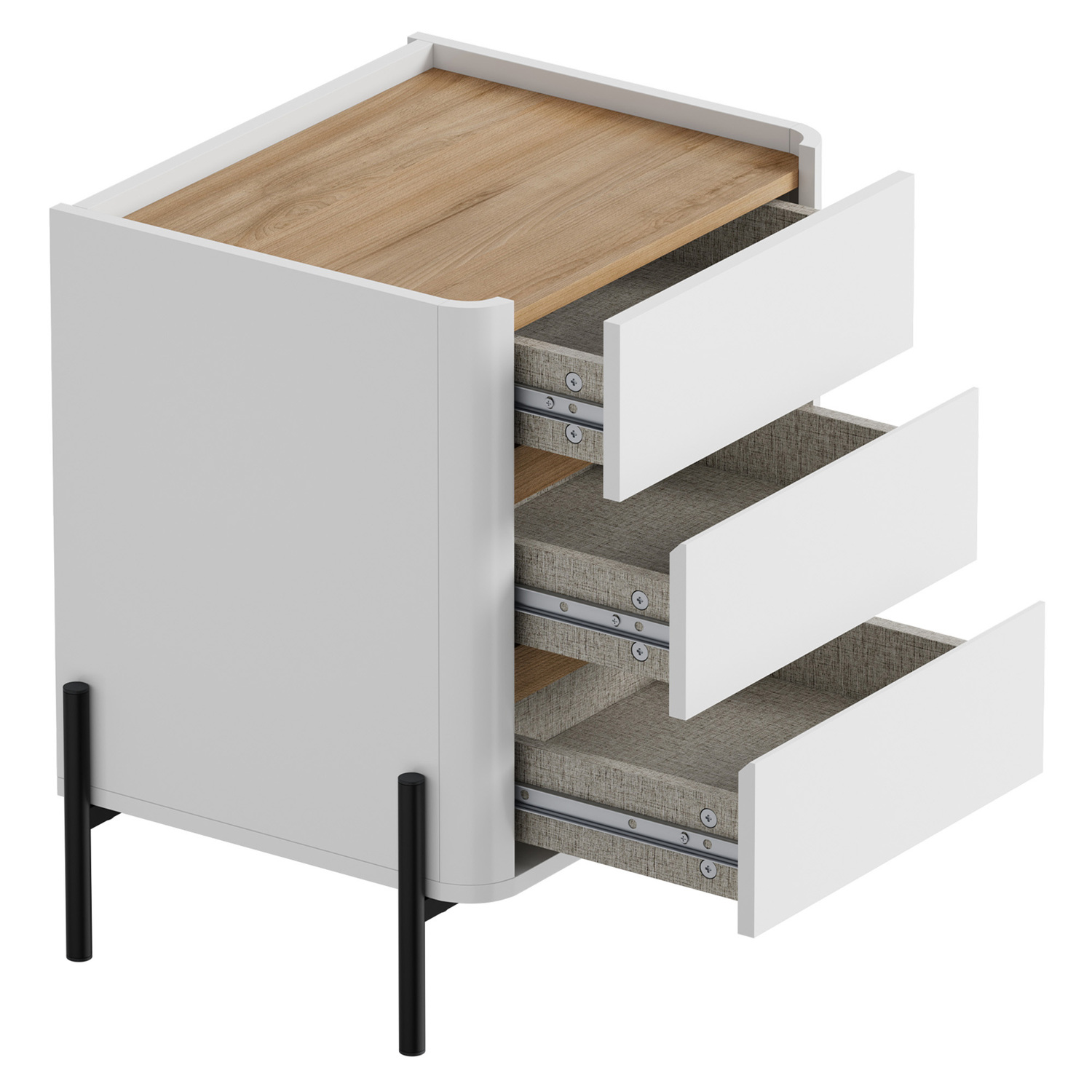 Capucine 3 Drawer Bedside Table