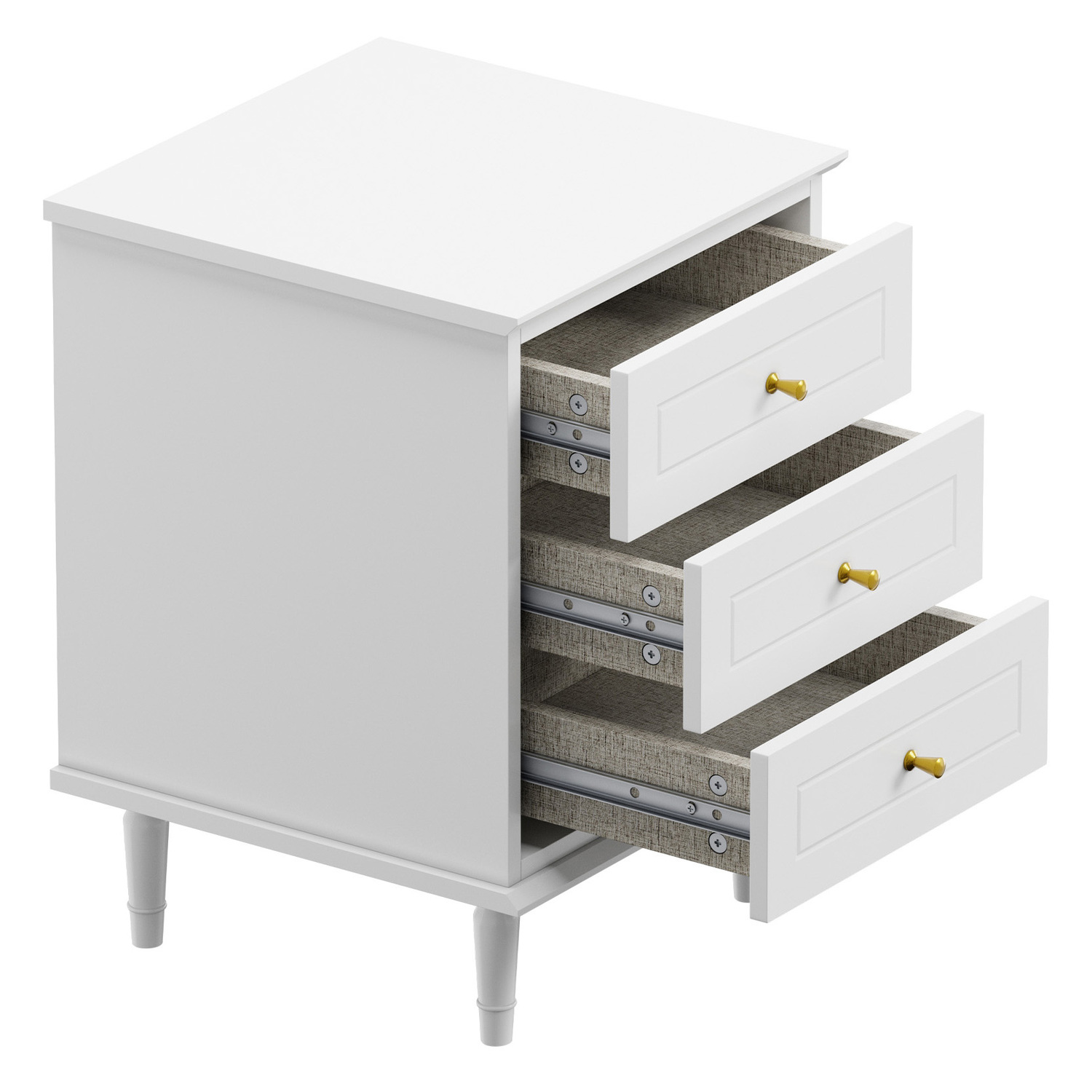 Alaina 3 Drawer Bedside Table