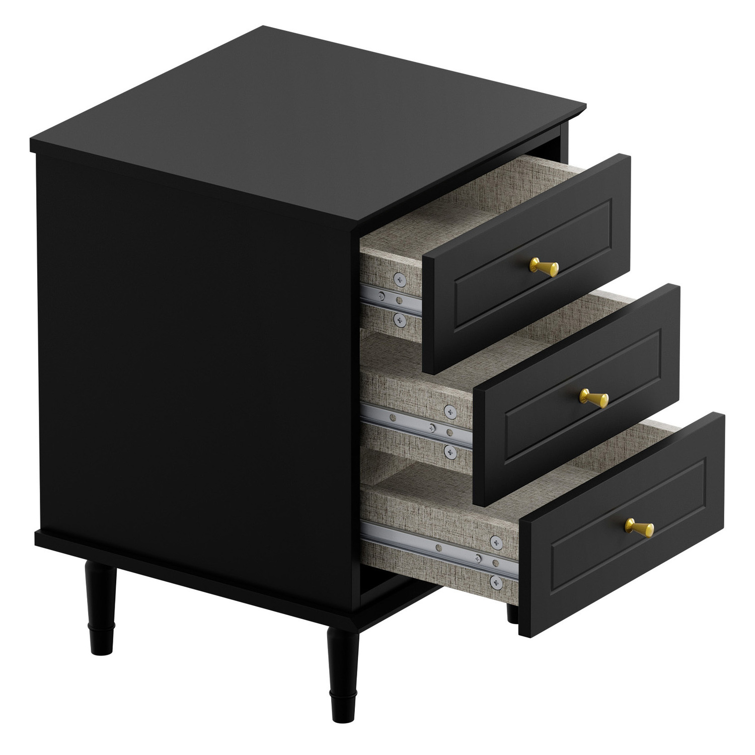 Alaina 3 Drawer Bedside Table