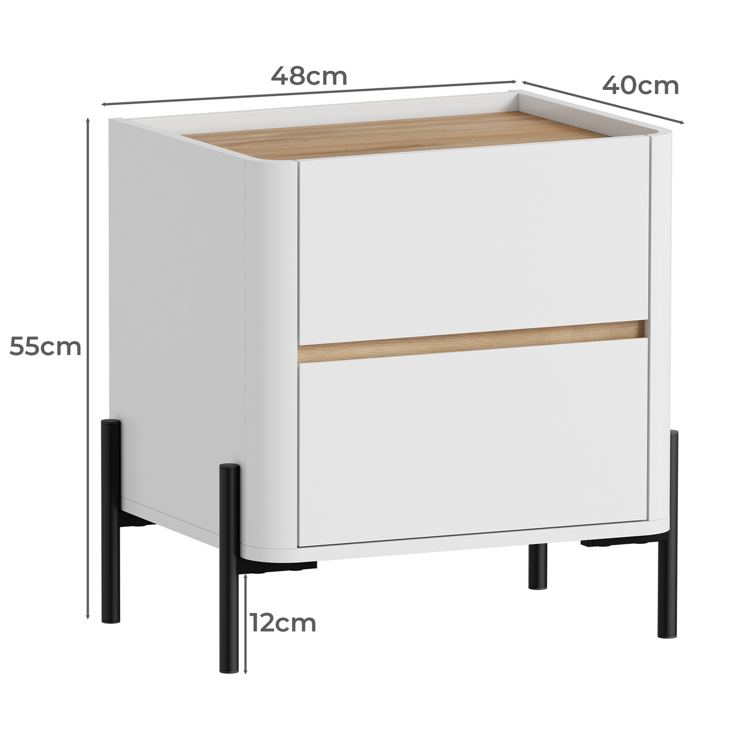 Capucine 2 Drawer Bedside Table