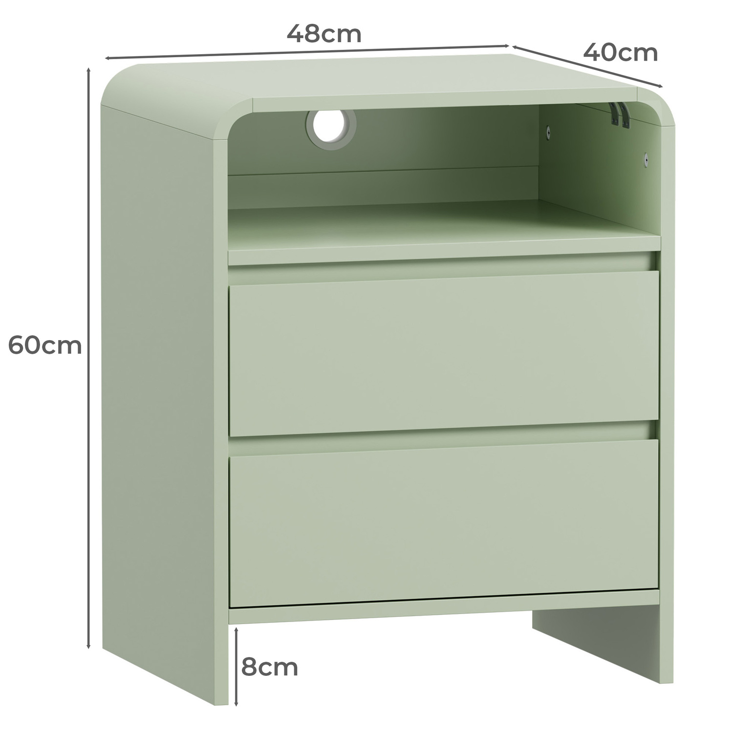 Mallory 2 Drawer Bedside Table