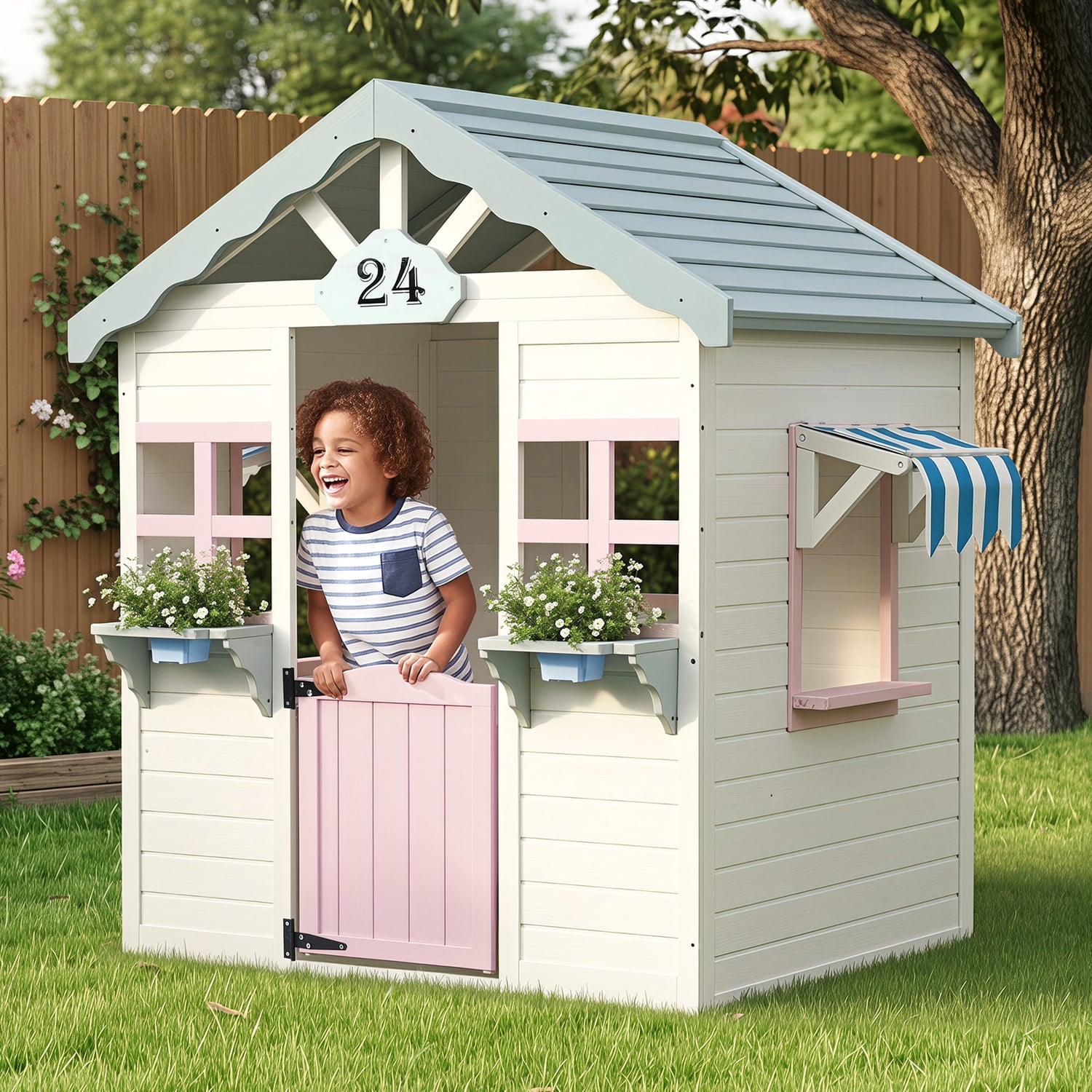 Mazam Kids Fir Wood Outdoor Cubby House