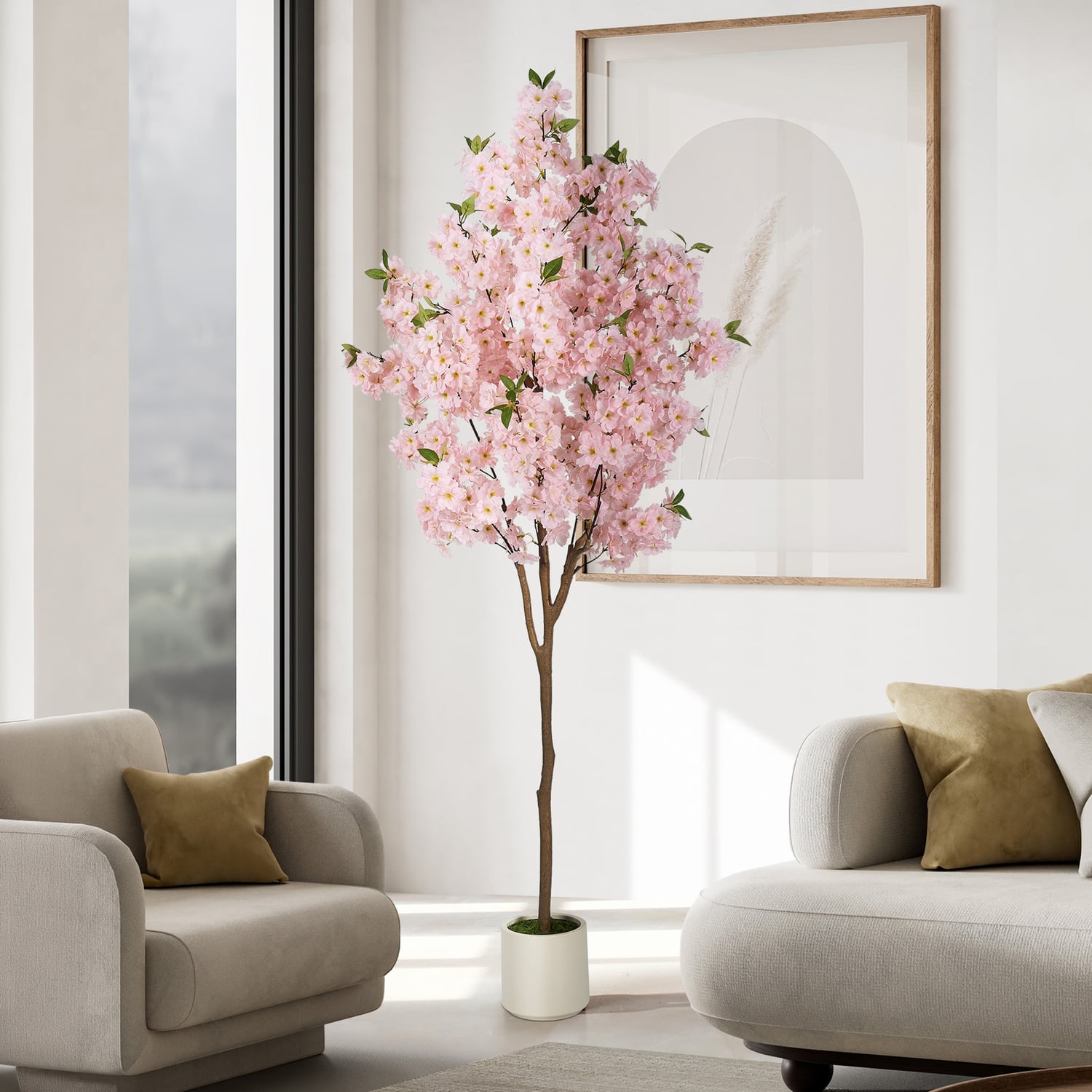 180cm Potted Faux Cherry Blossom Tree