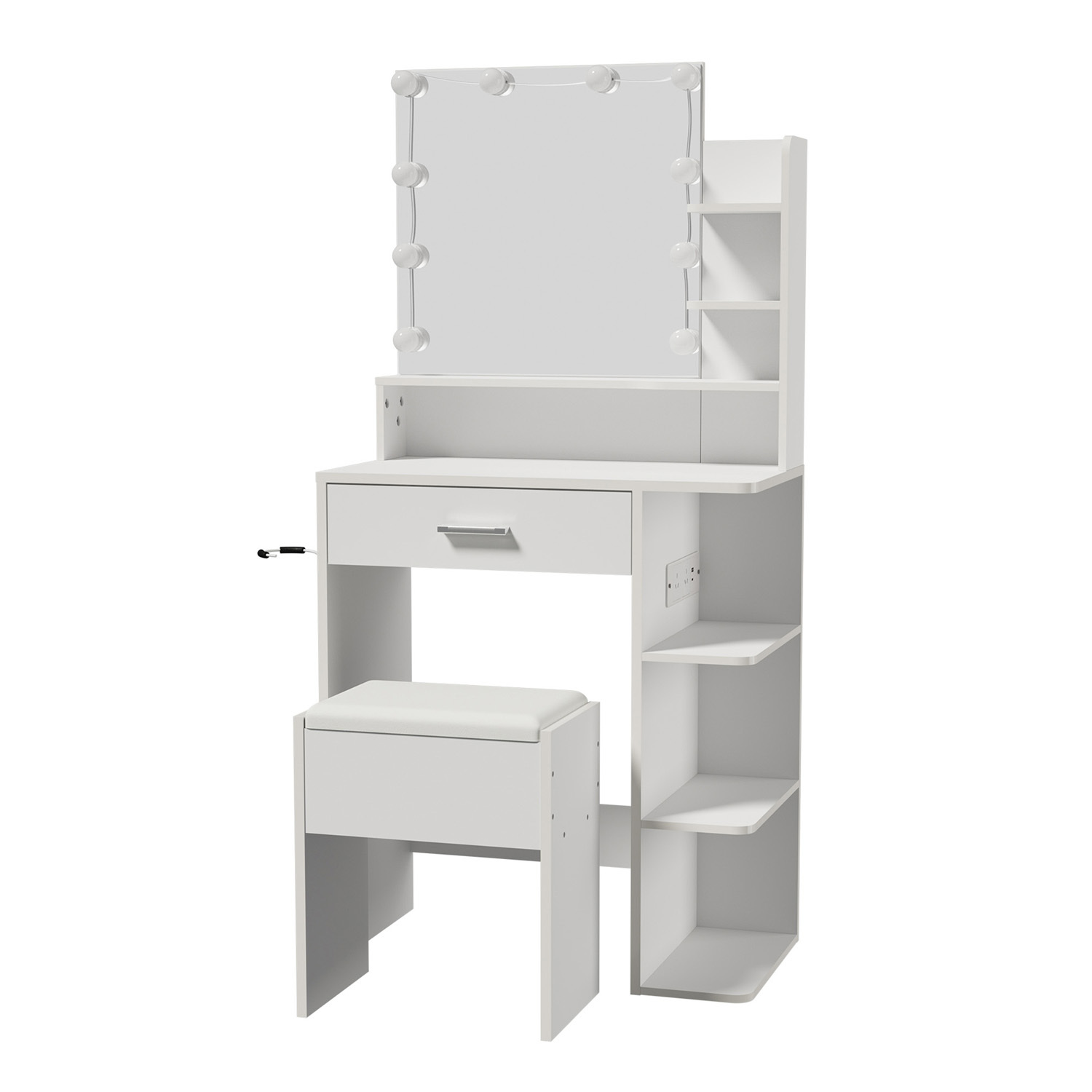 2 Piece Kaiah LED Dressing Table & Stool Set