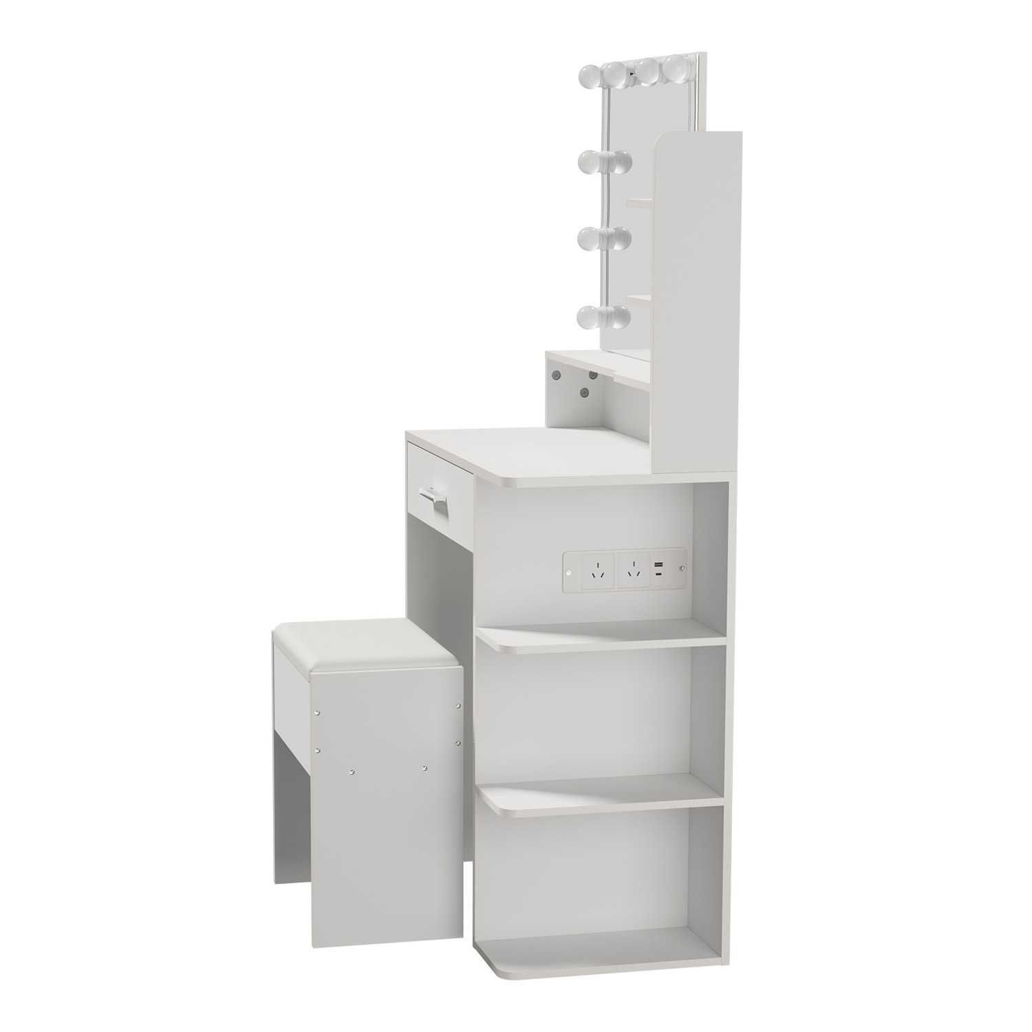 2 Piece Kaiah LED Dressing Table & Stool Set