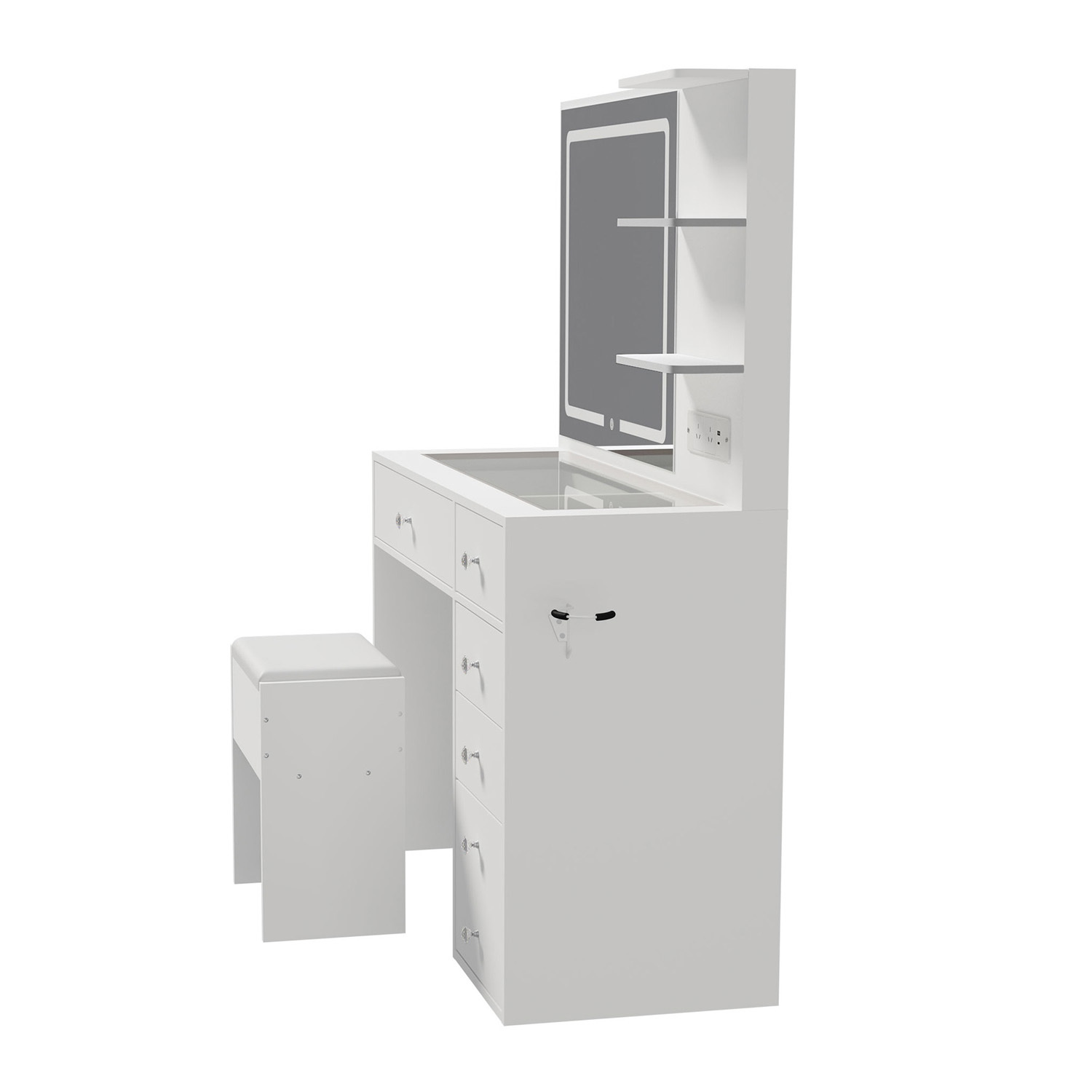 2 Piece Clara LED Dressing Table & Stool Set