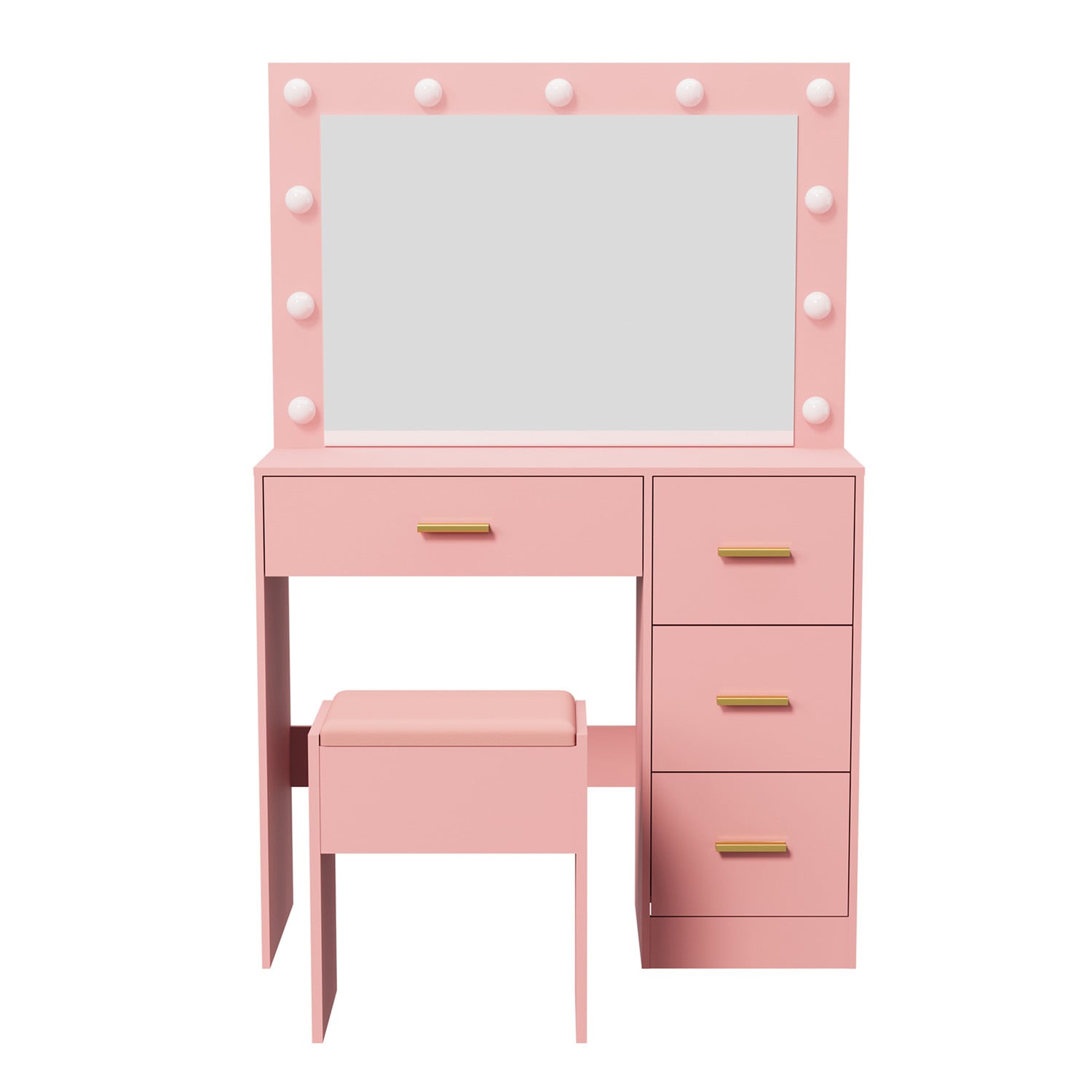 2 Piece Elynor LED Dressing Table & Stool Set
