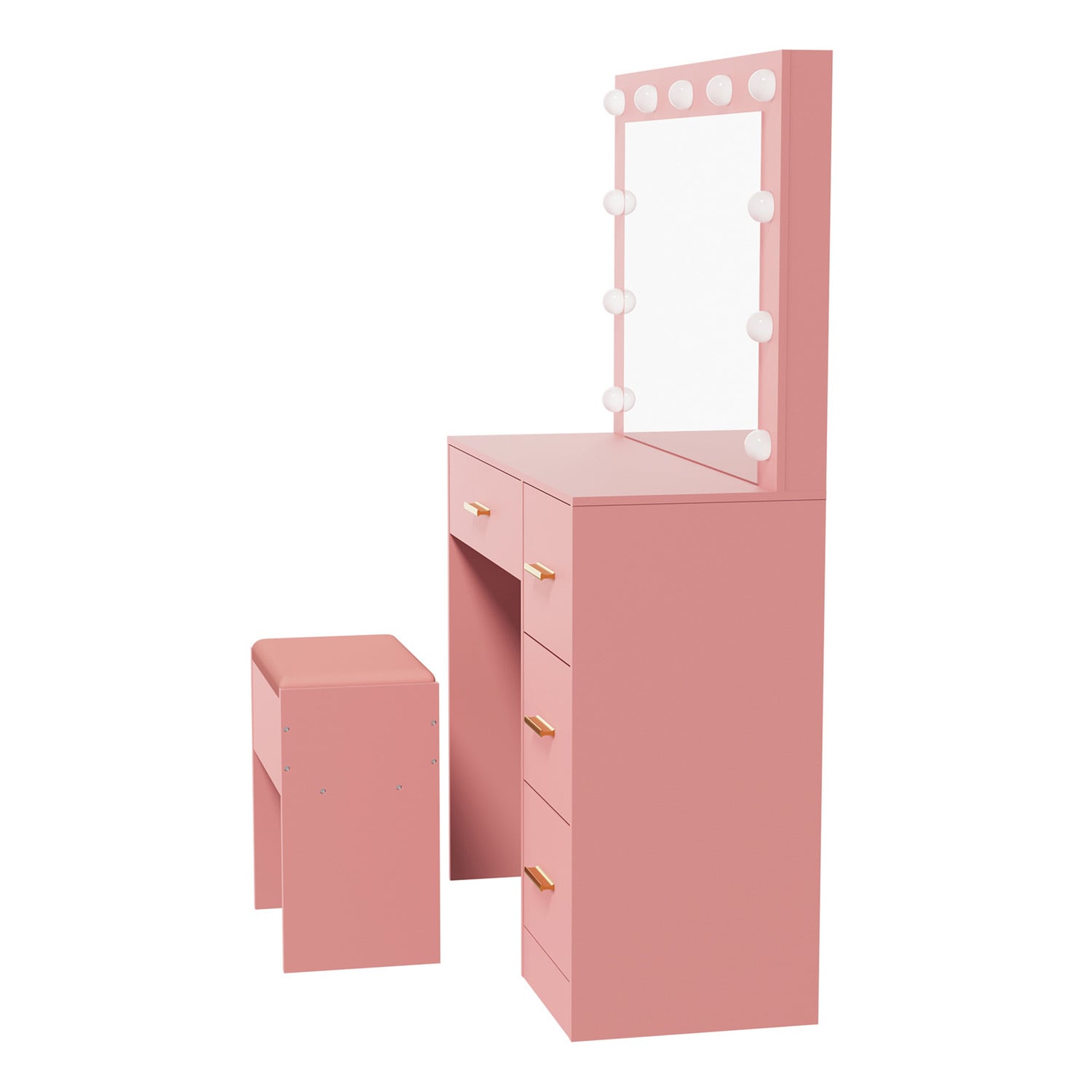 2 Piece Elynor LED Dressing Table & Stool Set
