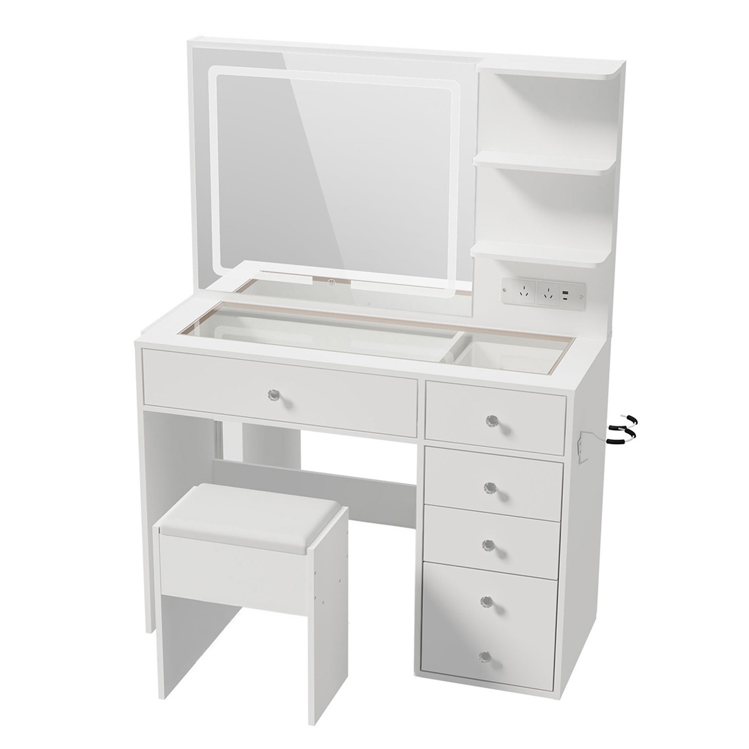 2 Piece Clara LED Dressing Table & Stool Set