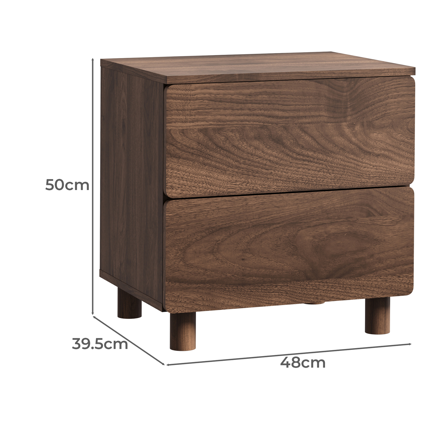 Elton 2 Drawer Bedside Table