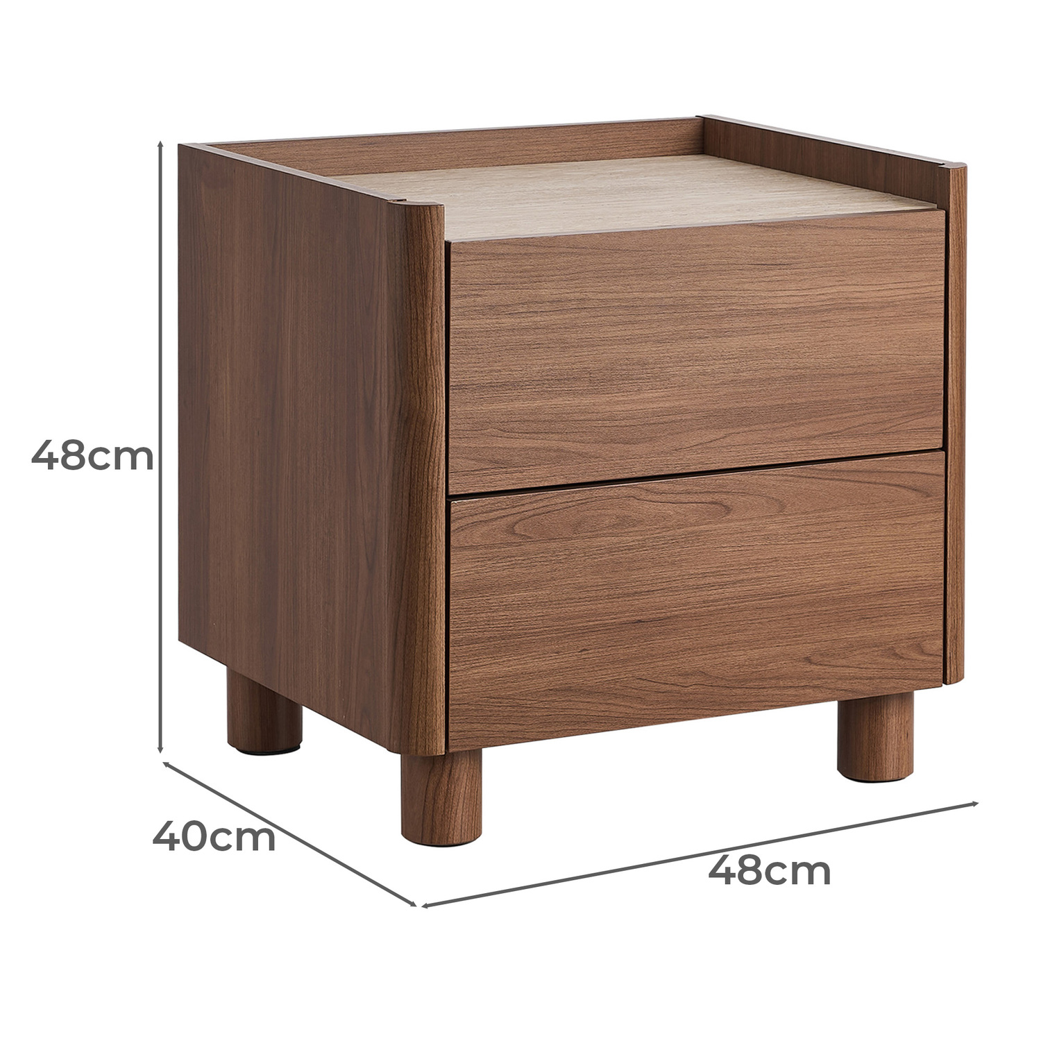 Tazz 2 Drawer Bedside Table