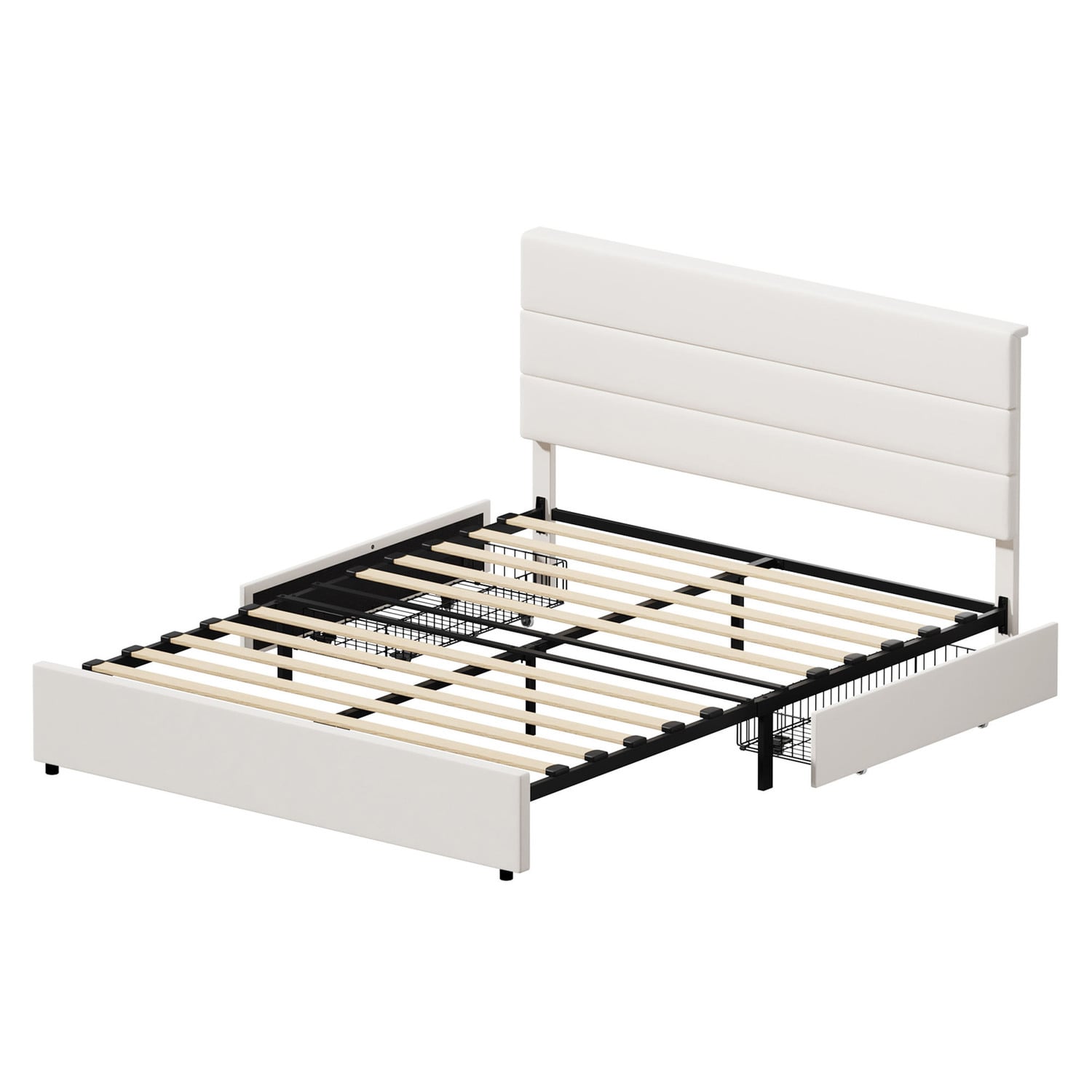 Warren Upholstered Bed Frame with Underbed Drawers