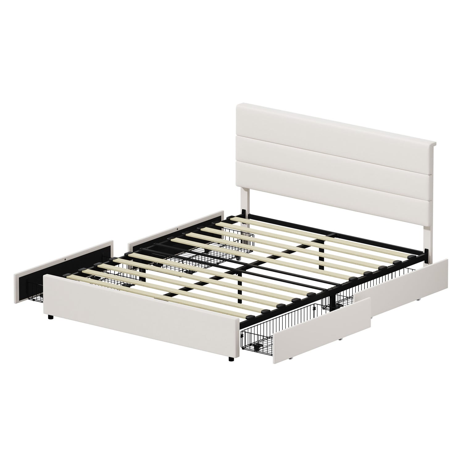 Warren Upholstered Bed Frame with Underbed Drawers