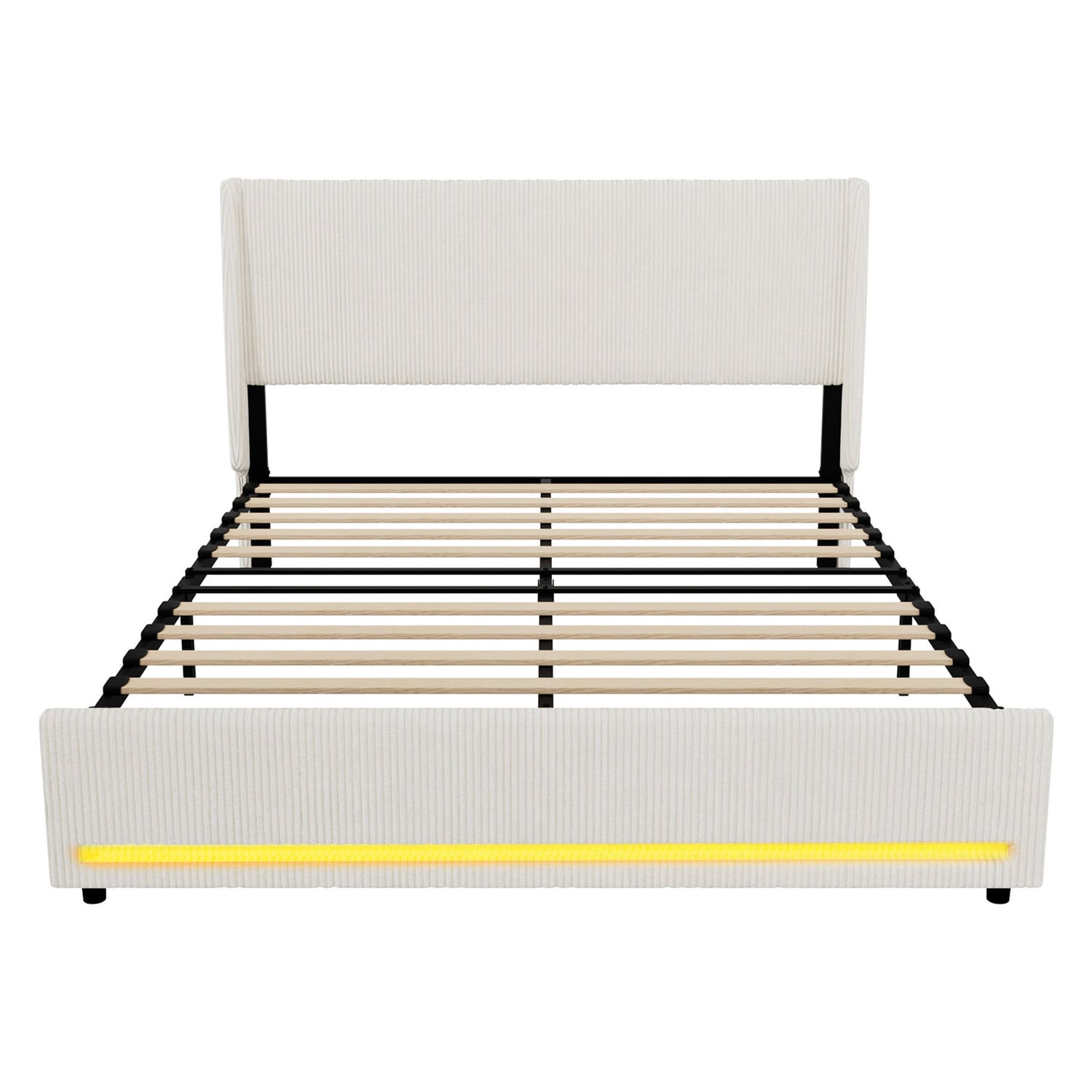 Reno Upholstered Bed Frame with LED & Charging Station