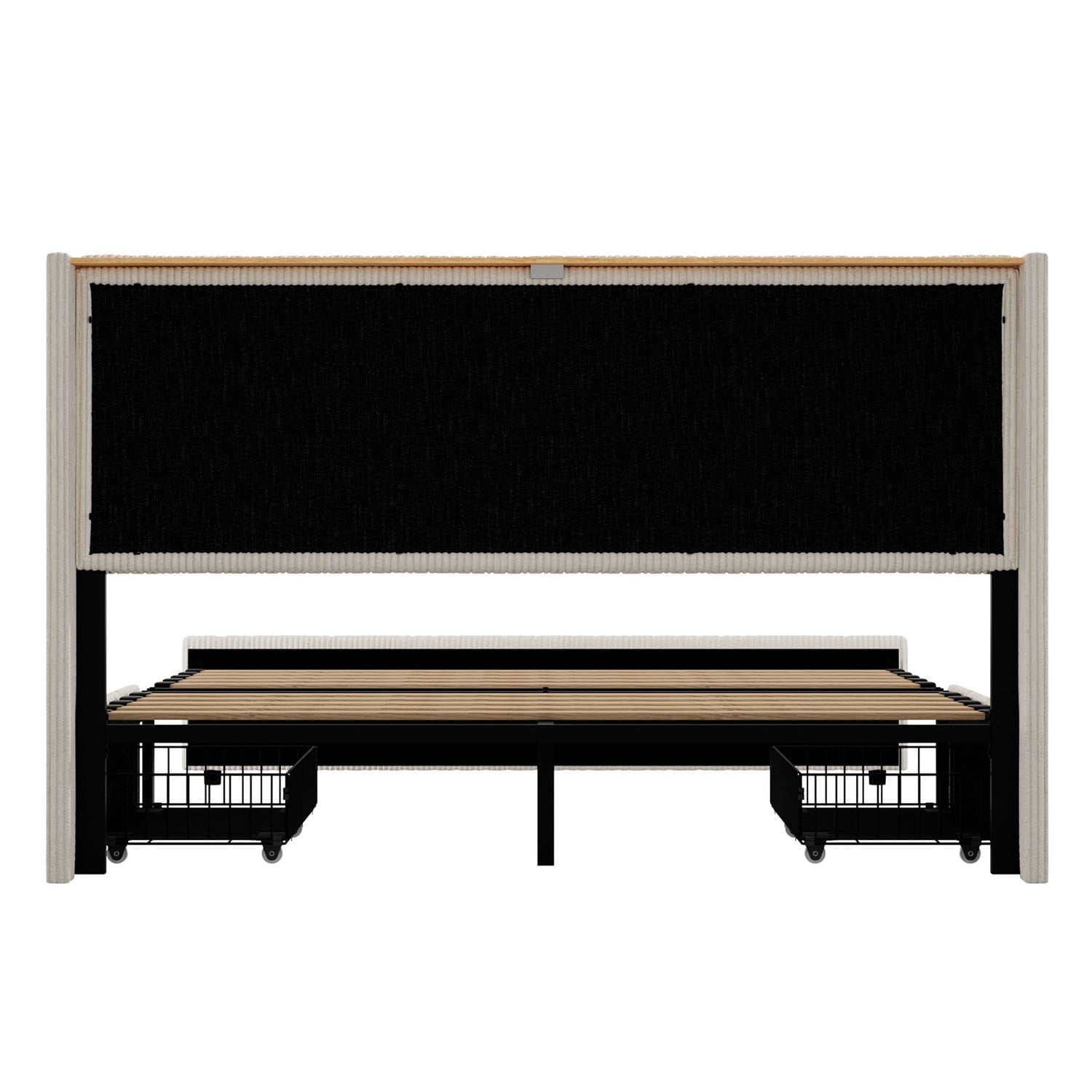 Reno Upholstered Bed Frame with LED & Charging Station