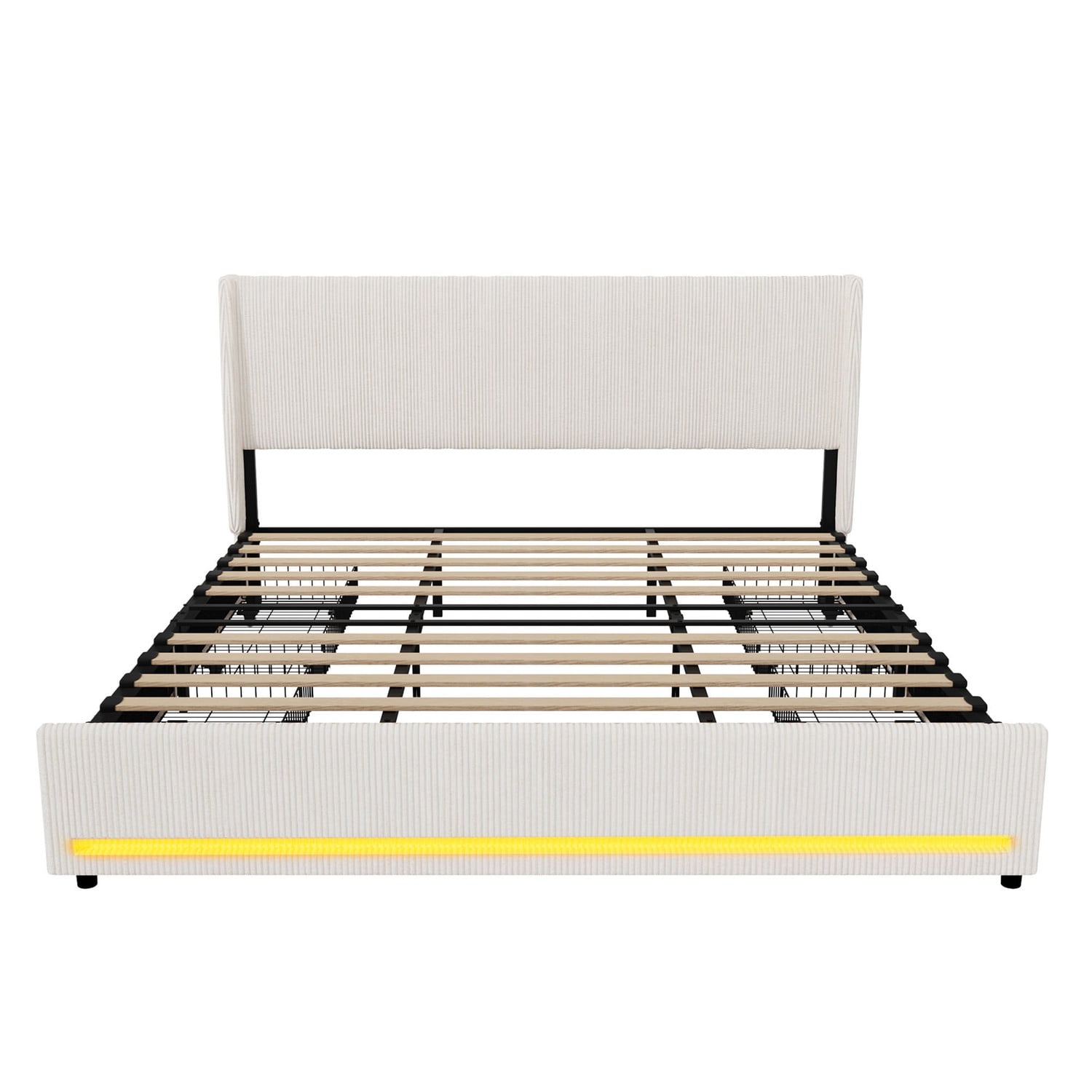 Reno Upholstered Bed Frame with LED & Charging Station