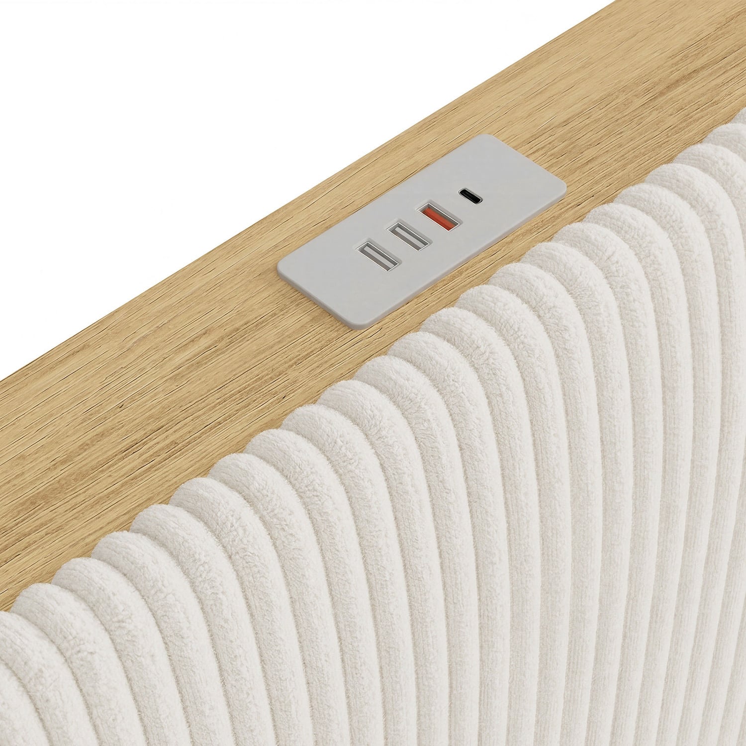 Reno Upholstered Bed Frame with LED & Charging Station