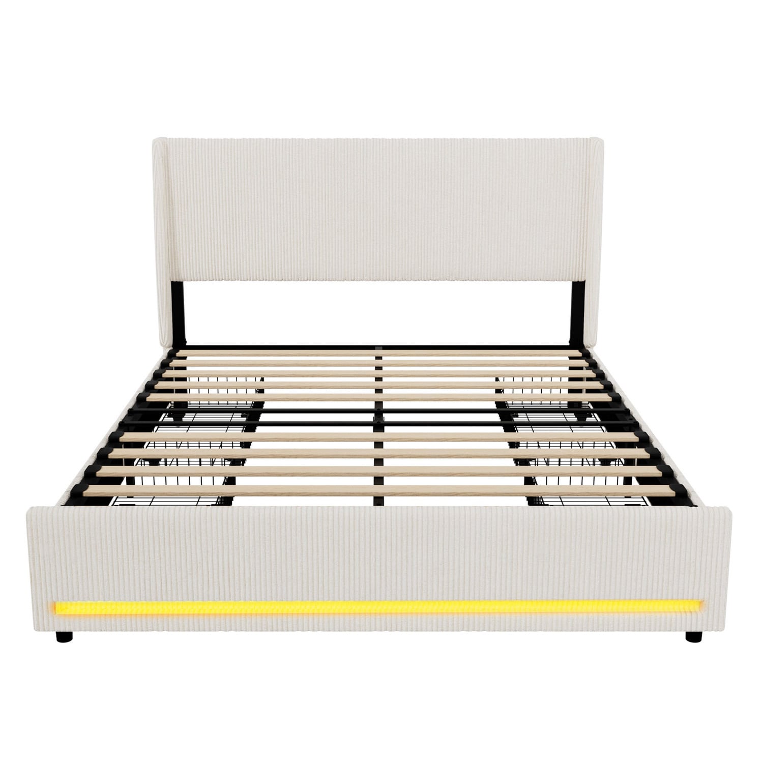 Reno Upholstered Bed Frame with LED & Charging Station