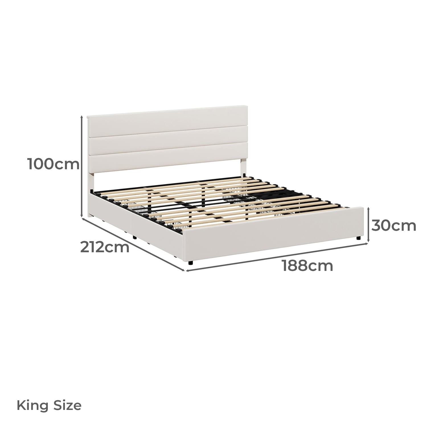 Warren Upholstered Bed Frame with Underbed Drawers