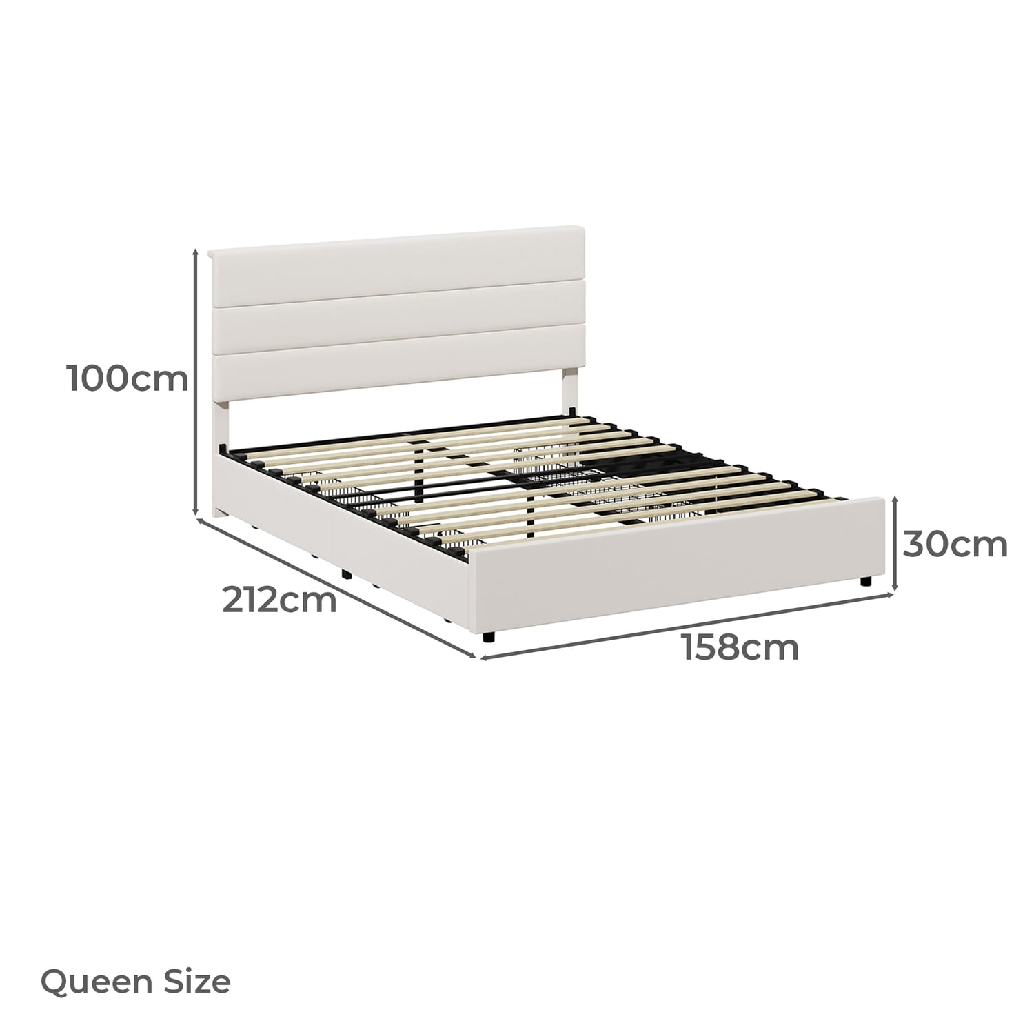 Warren Upholstered Bed Frame with Underbed Drawers