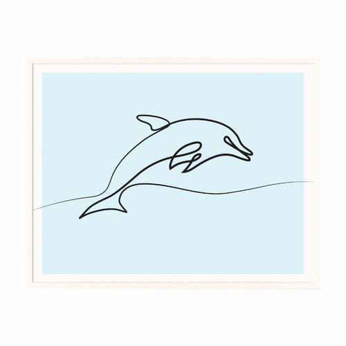 Line-Dolphin-Framed-Printed-Wall-Art