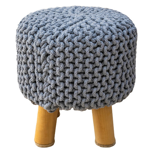 35cm Hand-Knitted Cotton Stool