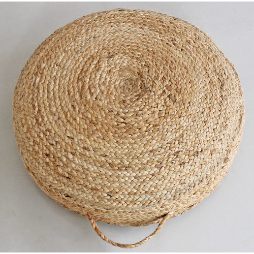 Hand-Braided Jute Floor Cushion