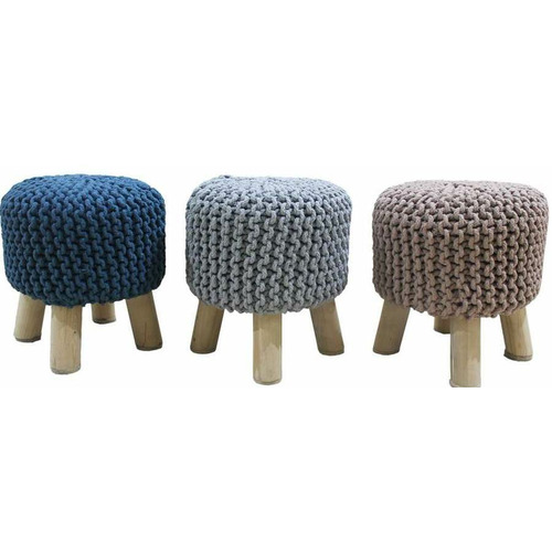 35cm Hand-Knitted Cotton Stool