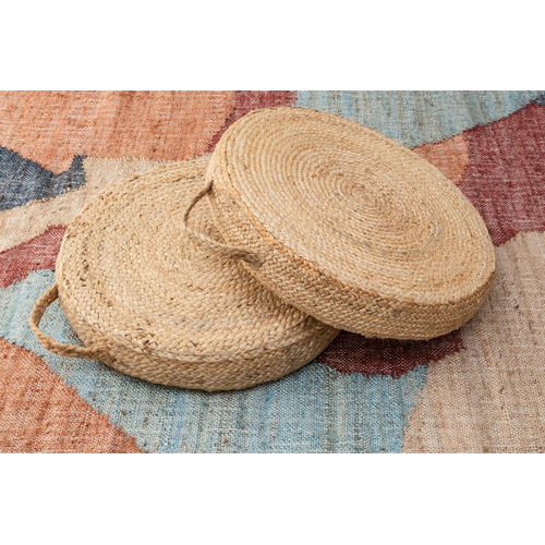 HandBraided Jute Floor Cushion Temple & ster