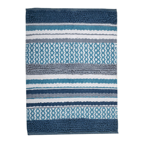 Hand-Loomed Blue Cotton Rug