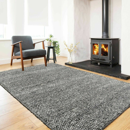 LaGraceHome Charcoal WoolBlend Rug Temple & ster