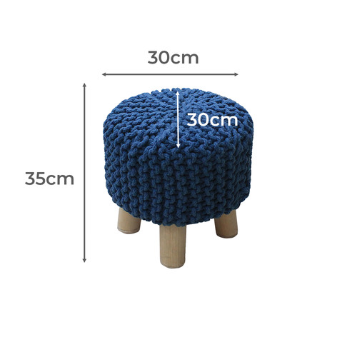 Kids' Hand-Knitted Cotton Stool
