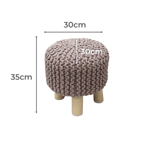 Kids' Hand-Knitted Cotton Stool