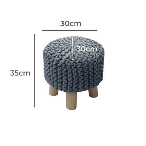 Kids' Hand-Knitted Cotton Stool
