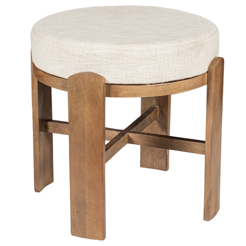 Verona Cotton & Mango Wood Stool