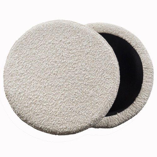 Barrel Bouclé Storage Pouffe