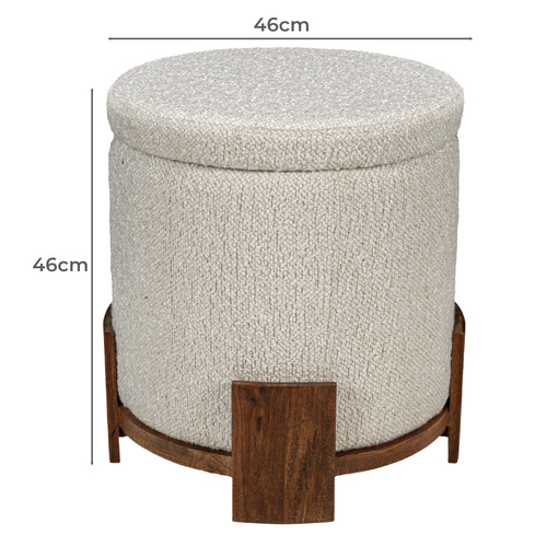 Barrel Boucle Storage Pouffe