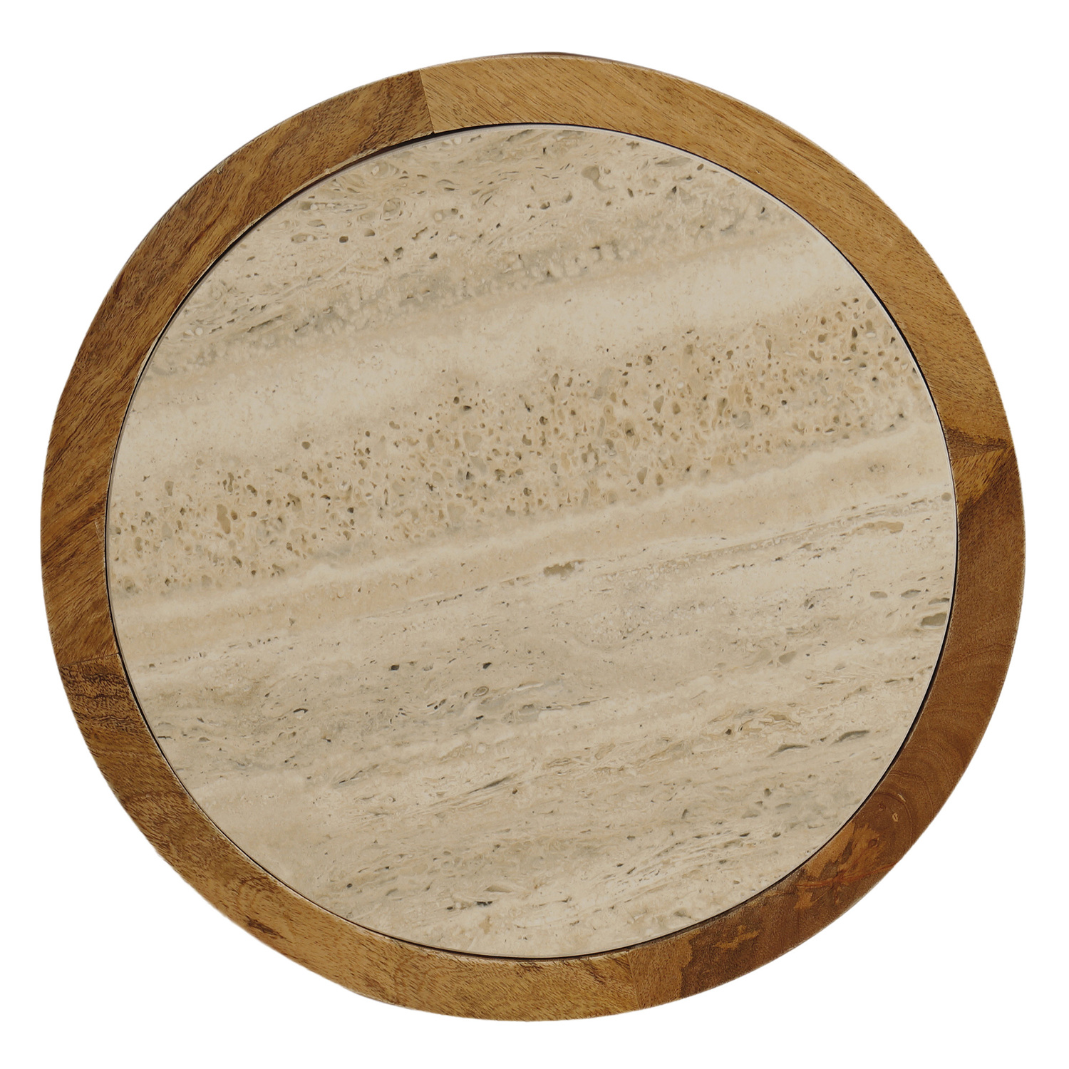 Trix Travertine-Look Side Table