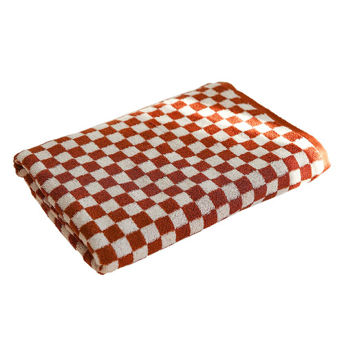Classic Checkered Cotton Bath Towel