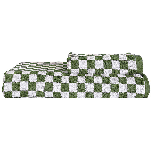 Classic Checkered Cotton Bathroom Towels