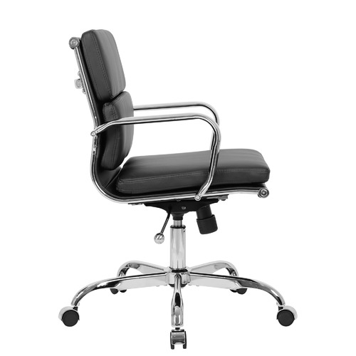 BraxtonHome Eames Replica Mid Back Faux Leather Executive Office Chair