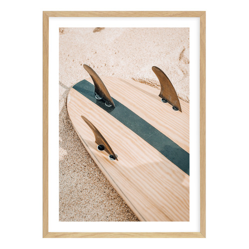 Wooden Surfboard Framed Printed Wall Art Temple & ster