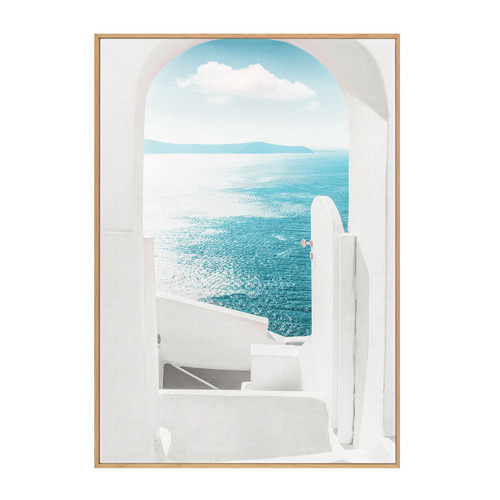 Greek Island Views Framed Printed Wall Art Temple & ster
