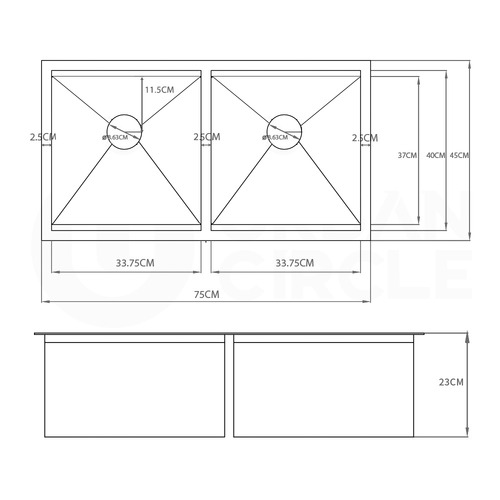 Stainless Steel Double Bowl Kitchen & Laundry Sink
